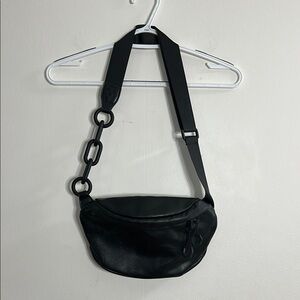 Black Faux Leather Crossbody Bag